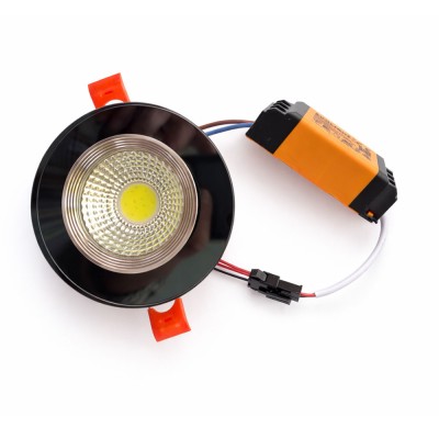 Füme Cam Yuvarlak Sıva Altı Led Spot Armatür İç Beyaz, Kenar Gün Işığı