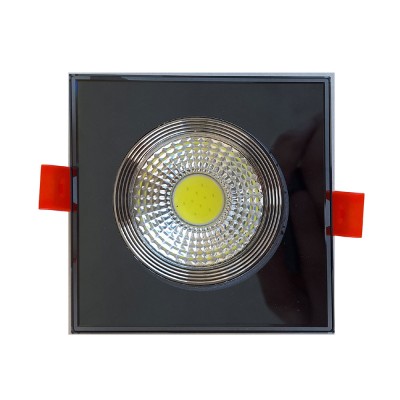 Füme Cam Kare Sıva Altı Led Spot Armatür İç Beyaz, Kenar Gün Işığı
