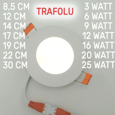 Sıva Altı Slim Led Panel Armatür Trafolu 3/6/9/12/15/20/25W 2Renk