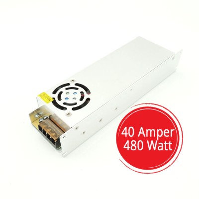 Sunlight Şerit Led Trafo 12V Adaptör Driver 40 Amper 480 Watt