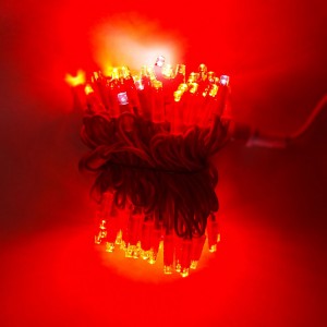 Dış Mekan Led Aydınlatma 10 Mt 100 Led Kırmızı Kablo Kırmızıya Beyaz Flaş