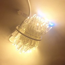 Led Aydınlatma 100L Şeffaf Kablo 10M Dış Mekan Amber Beyaz Flaş