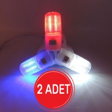 Kısa Led Gece Lambası 0,5W Tasarruflu Işıklı Fişli Düğmeli 2 ADET