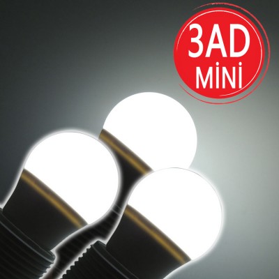 Sunlight Mini Tasarruflu Led Ampul 5 W Beyaz Işık E27 3 Adet