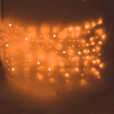 Saçak Led Perde Aydınlatma Beyaz Kablo 2M Dış Mekan Amber Beyaz Flaş