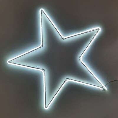 Neon Işıklı Yıldız Yılbaşı Süsü 220V Beyaz 28 cm
