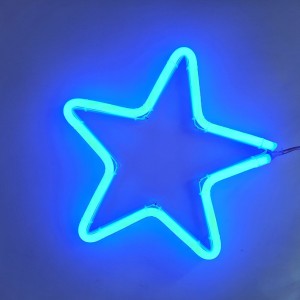 Neon Işıklı Yıldız Yılbaşı Süsü 220V Mavi 28 cm