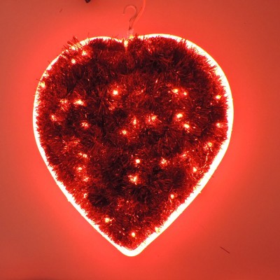 Neon Led Işıklı İçi Dolu Kalp Sevgililer Günü 220V Kırmızı 35x35 cm