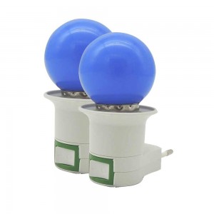 Top Led Gece Lambası E27 Duy Hediyeli 1W Tasarruflu Mavi 2 Adet