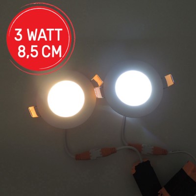 Sıva Altı 3 Watt Slim Led Panel Armatür Trafolu Beyaz Gün Işığı