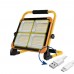 Güneş Enerjili İkaz Lambalı Portatif Led Projektör 100 Watt L Ayaklı