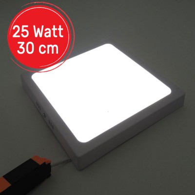 Kare Sıva Üstü 25 Watt Led Panel Armatür Trafolu Beyaz Gün Işığı