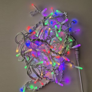 Dış Mekan Saçak Led Aydınlatma 2M Beyaz Kablo RGB Kumandalı 
