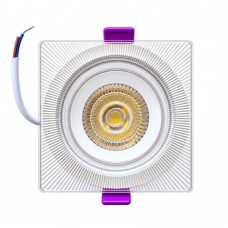 Kare Şeffaf Sıva Altı Led Spot Armatür İç Beyaz, Kenar Gün Işığı 5+5W