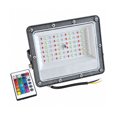 Dış Mekan Slim Led Projektör 50 Watt RGB Uzaktan Kumandalı Yüksek Lümenli Dış Mekan Slim Led Projektör 50 Watt RGB Uzaktan Kumandalı Yüksek Lümenli