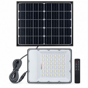 Güneş Enerjili Çift Taraflı Şarjlı Solar Led Projektör 400 Watt Kumandalı Beyaz Işık
